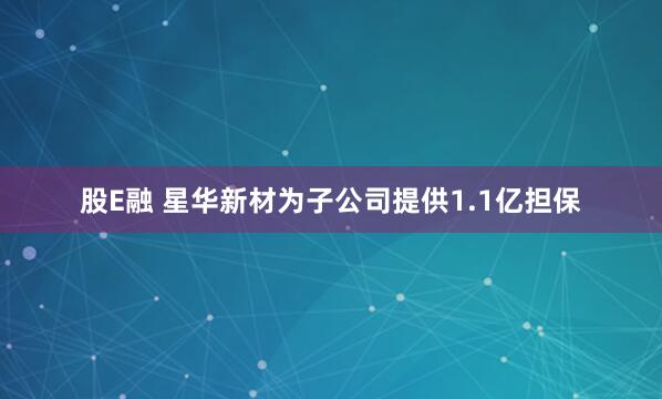 股E融 星华新材为子公司提供1.1亿担保